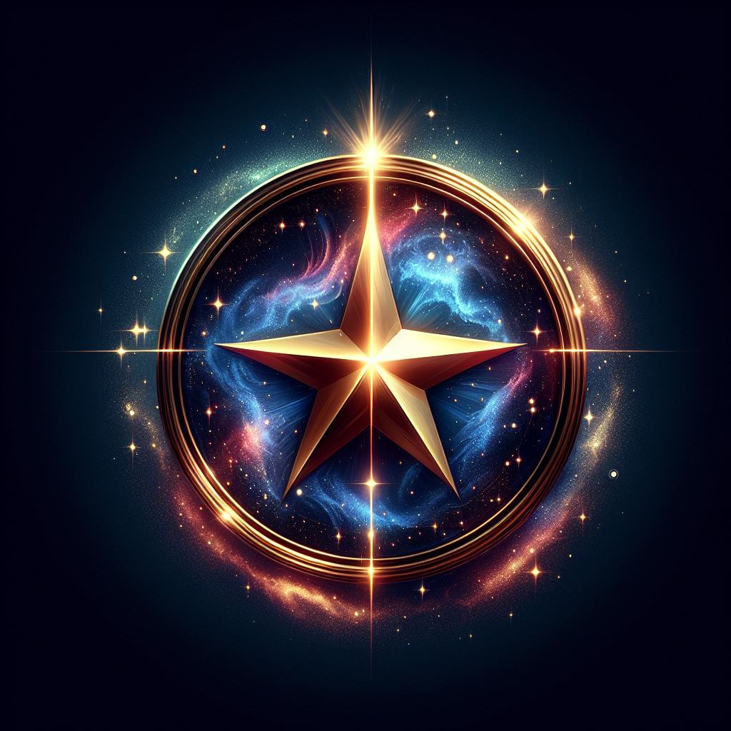 Golden star set against a cosmic galaxy, representing you completing the Starlight Values on Galaxies Multiverse.